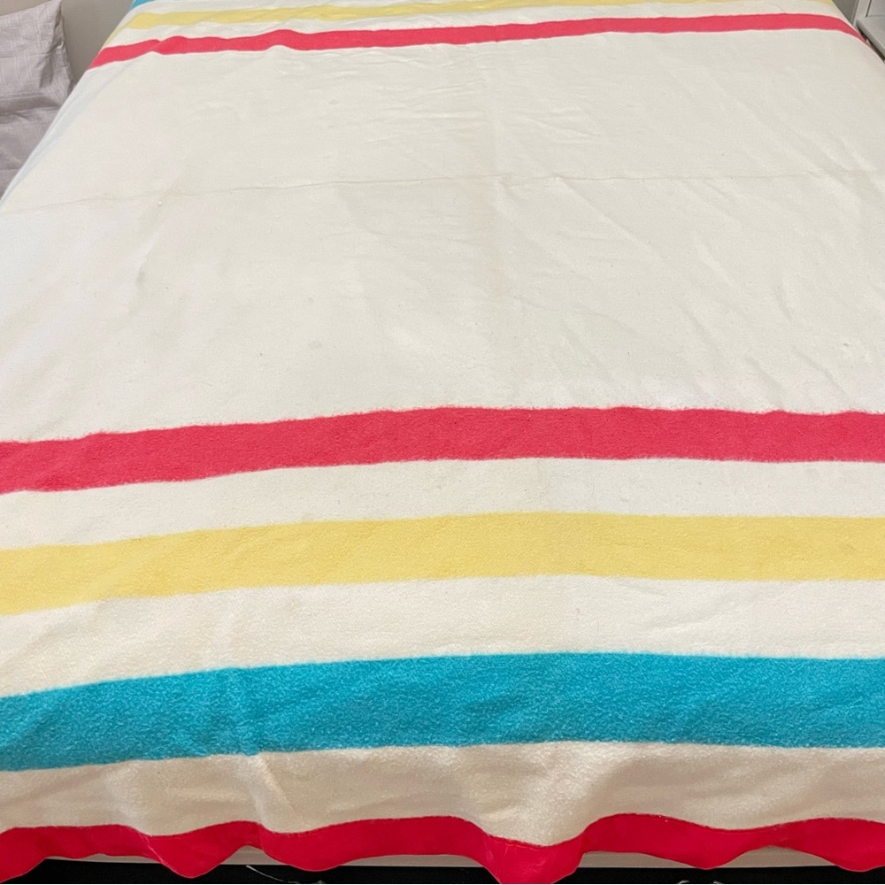 Vintage ely and walker golden seal vintage 1950s wool striped blanket camping - Picture 6 of 13
